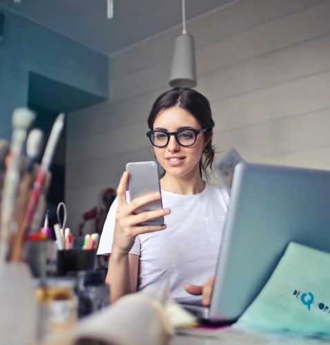 Woman using phone